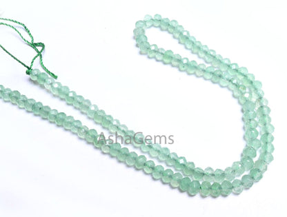 4.5 mm Beautiful Light Green Jade Quartz Faceted Gemstone Beads, Fine Green Jade Machine Cut Rondelle Beads, Jade Beads Jewelry Crafts SALE
