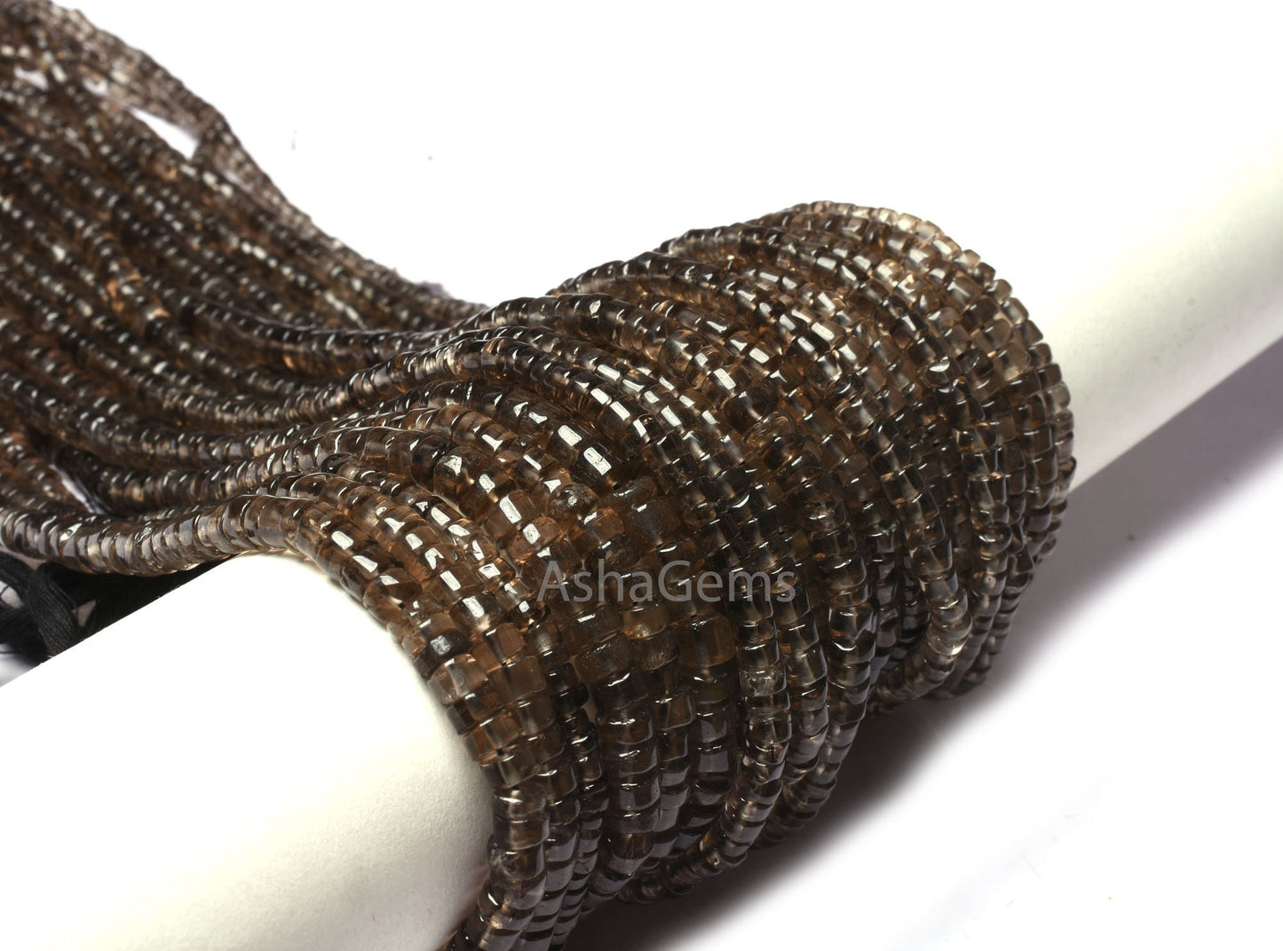 Beautiful Smoky Quartz Handmade Tyre Shape Beads,13 Inch Strand, Natural Smoky wheel shape Beads, Smoky Gemstone Beads For Jewelry Crafts