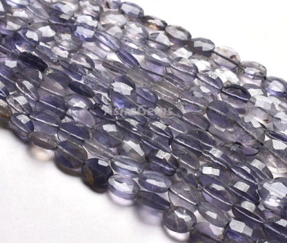 Light Blue Iolite Faceted Oval Shape Beads,13" Strand Natural Iolite Oval Gemstone Beads, Iolite Beads, Faceted Beads Oval For Jewelry Craft