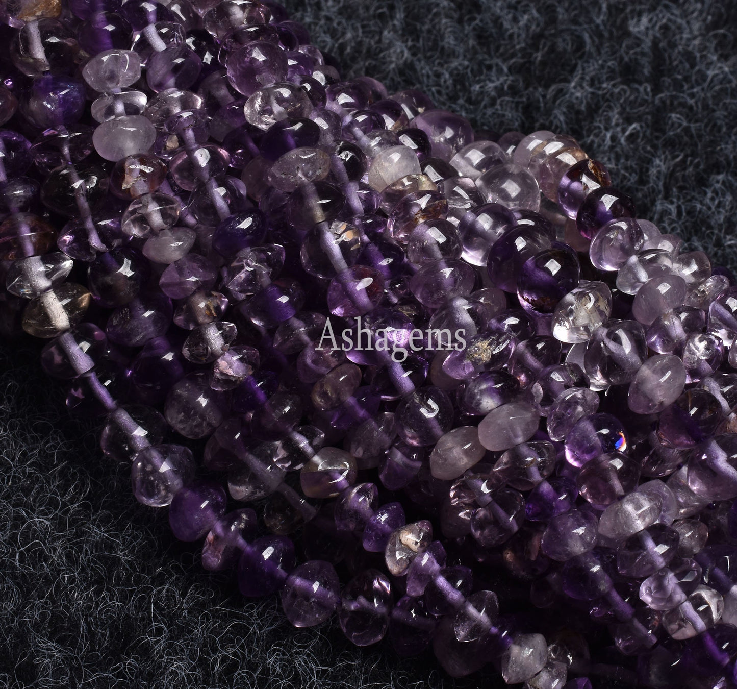 Shaded Purple Amethyst Smooth Button Shape Beads,13" Strand Amethyst Beads Gemstone Button Shape Handmade Beads, Amethyst Beads For Jewelry