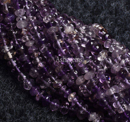 Shaded Purple Amethyst Smooth Button Shape Beads,13" Strand Amethyst Beads Gemstone Button Shape Handmade Beads, Amethyst Beads For Jewelry