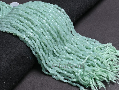 Beautiful Light Green Quartz Hydro Smooth Oval Shape Handmade Beads,13"Green Aventurine Color Hydro Plain Oval Loose Bead Jewelry Craft SALE