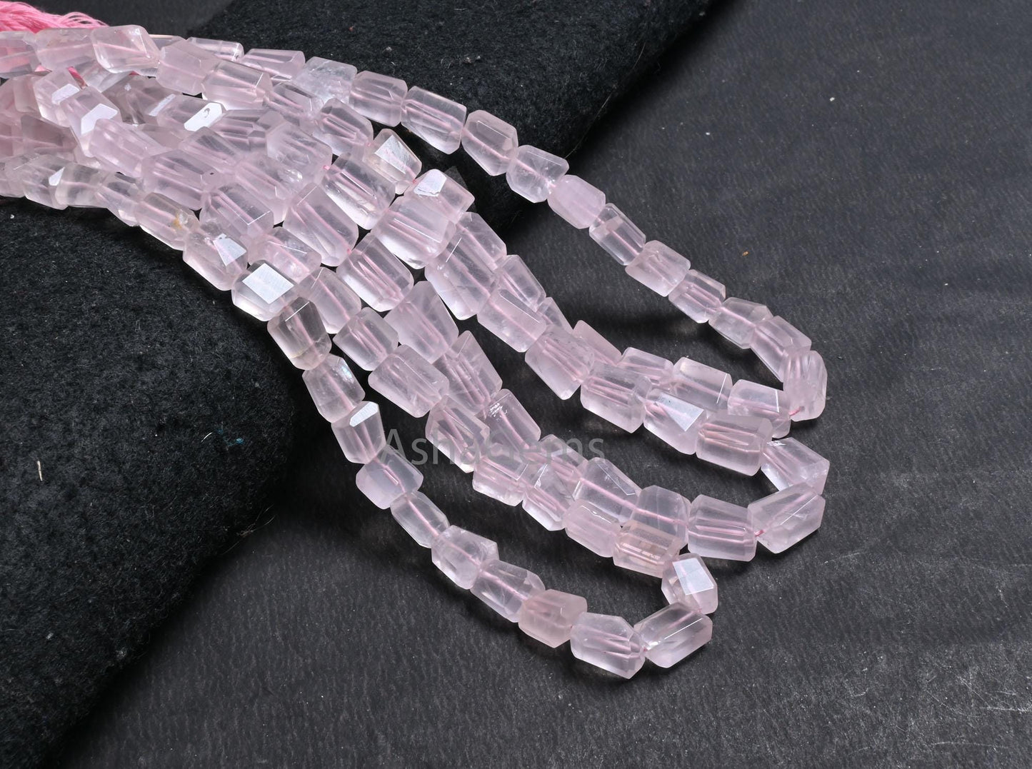 AAA Quality Pink Rose Quartz Faceted Nugget Gemstone Beads, Natural Rose Quartz Tumble Handmade Indian Cut Quartz Bead Necklace Jewelry SALE
