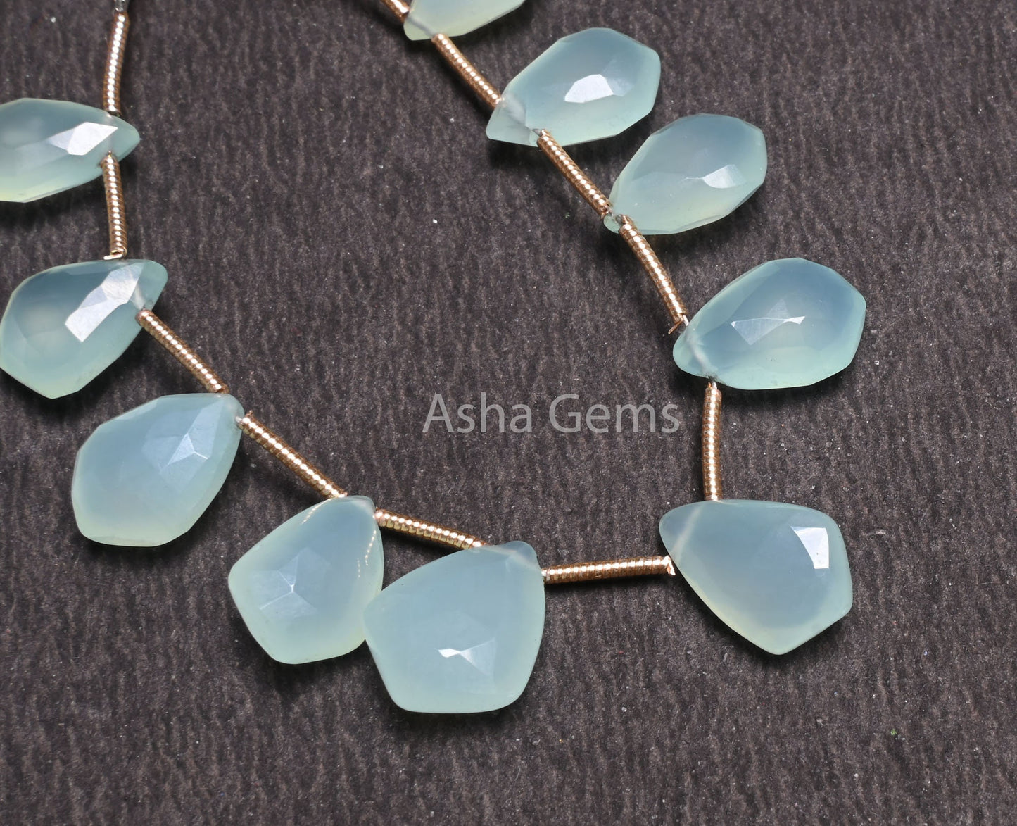 Beautiful Aqua Blue Chalcedony Fancy Shape Beads,10 Piece Strand AAA Chalcedony Faceted Side Drill Briolette Gemstone Beads Jewelry makings