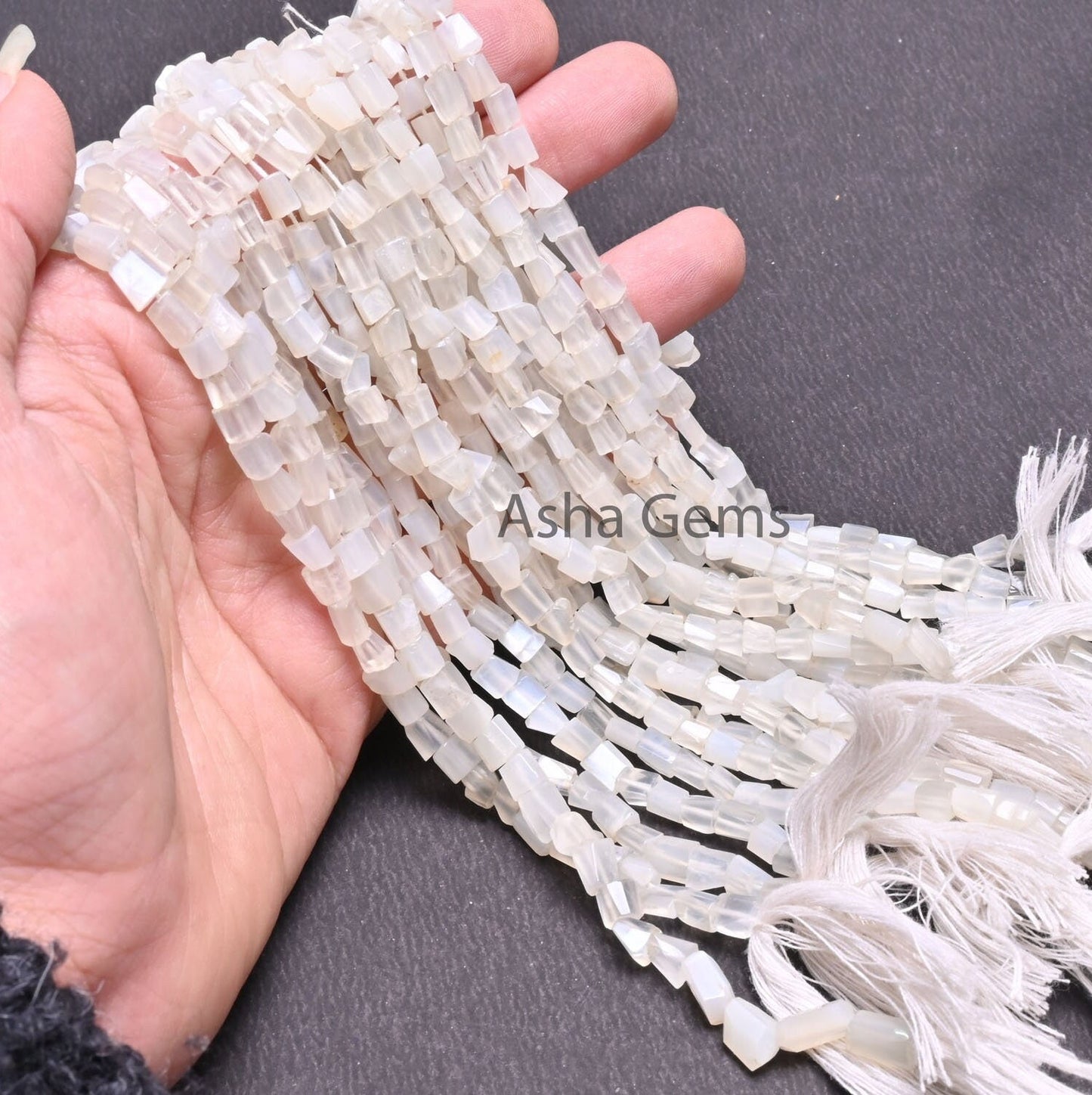 Beautiful White Moonstone faceted Nugget Gemstone beads,12.5"natural Moonstone Indian Cut Tumble Tiny bead Moonstone Bead Jewelry craft SALE