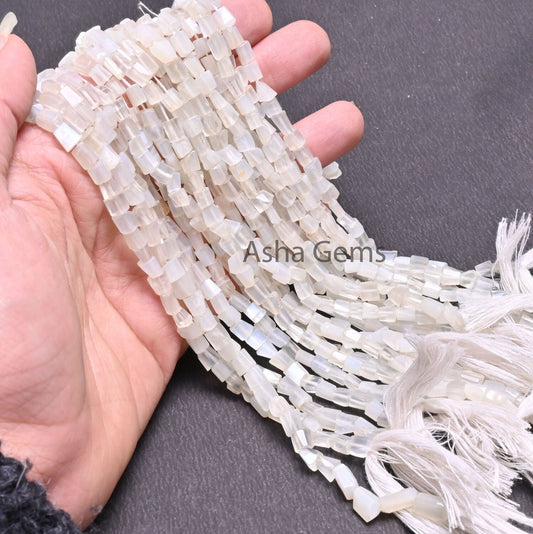Beautiful White Moonstone faceted Nugget Gemstone beads,12.5"natural Moonstone Indian Cut Tumble Tiny bead Moonstone Bead Jewelry craft SALE