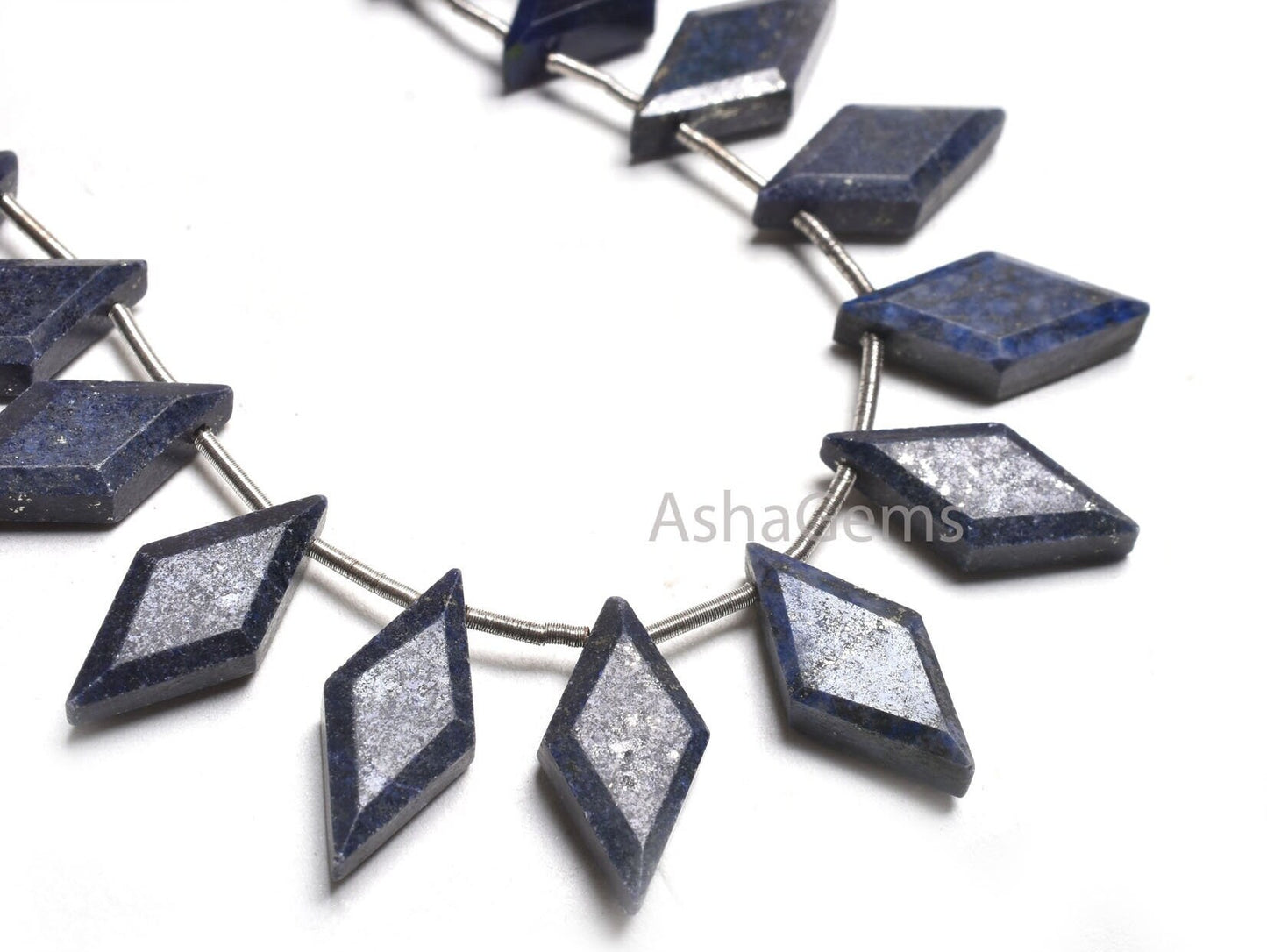 Natural Blue Lapis Faceted Rhombus Shape Beads,8-16 mm Fine lapis Lazuli Fancy Side Drill Gemstone Beads, Lapis Beads Jewelry Making Crafts