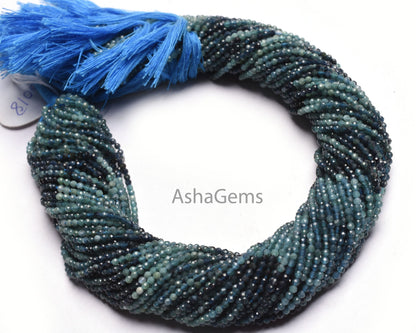 Rare Blue Tourmaline Faceted Rondelle Gemstone Beads, Shaded Blue Tourmaline Micro Faceted Machine Cut Beads, Pigeon Tourmaline Bead Jewelry