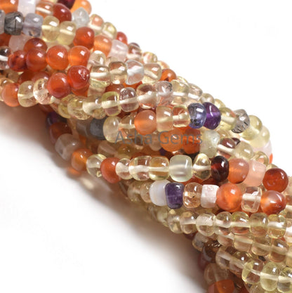 Beautiful Multi Color Disco Smooth Rondelle Gemstone Beads,16"Mix Color Stone Plain Handmade Beads, Colorful Beads Jewelry Making Craft SALE