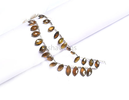 Natural Andalusite Faceted marquise Shape Beads,8" Andalusite Beads. Genuine andalusite Marquise briolette Side Dril bead Jewelry Craft SALE
