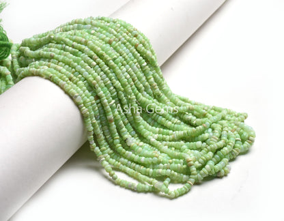 Beautiful Green Opal Smooth Uneven Shape Tyre Beads, Mint Green Opal Plain Handmade Gemstone Beads, Green Opal Beads For Jewelry Making SALE