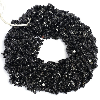 34"Strand Natural Black Spinel Uncut Chips Beads Gemstone Black Spinal Raw Rough Nugget Beads, Spinel Beads Uneven Uncut Chip Jewelry Crafts