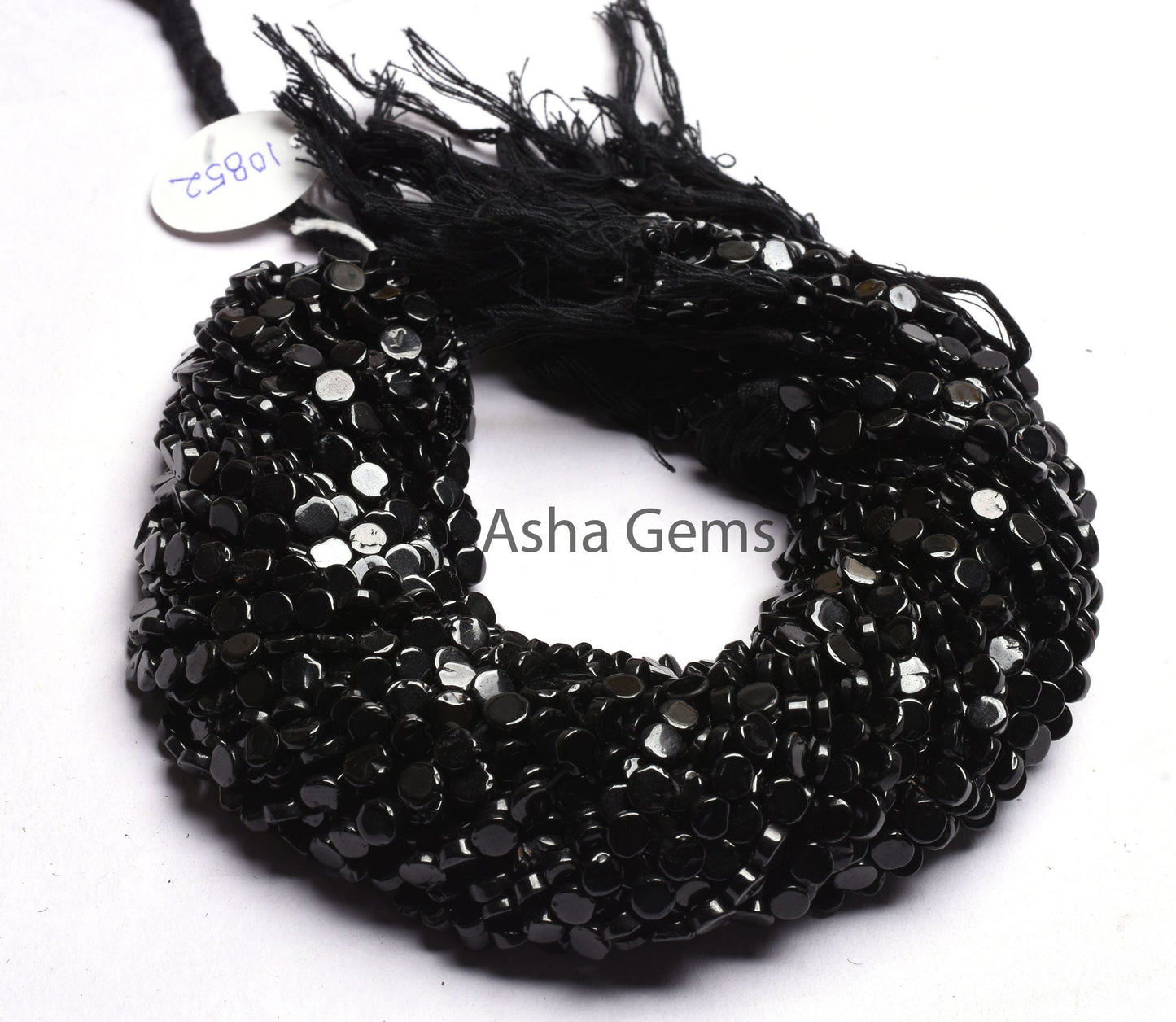 13" Strand Black Spinal Smooth Flat Coin Straight Drill Beads, Natural Black Gemstone Spinel Uneven Coin Handmade Bead Spinel Jewelry Crafts