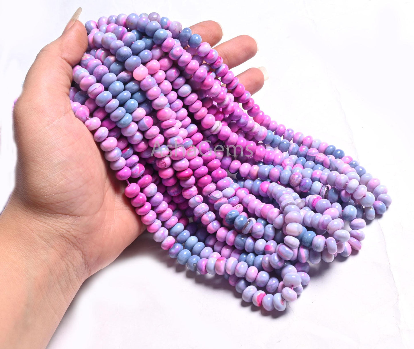 Beautiful Multi Pink Blue Opal Gemstone Beads,8 mm Shaded Opal Smooth Rondelle Beads,16" AAA Quality Multi Opal Handmade Beads Jewelry Craft