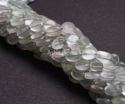 Natural Light Green Fluorite Smooth Oval Shape Handmade Gemstone Beads,12.5"Strand Fluorite Mani Oval Straight Drill Bead Jewelry Craft SALE