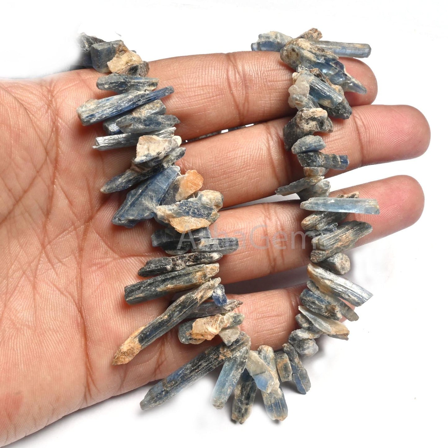 Natural Kyanite Beads, Kyanite Rough Beads,16" Strand Blue Kyanite Unpolish Long Stick Uneven Shape Gemstone Beads, Side Drill Raw Bead SALE