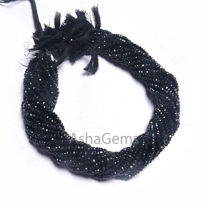 AAA Black Onyx Rondelle Shape Indian Machine Cut Beads, Beautiful Onyx  Faceted Gemstone Black Onyx Beads Jewelry Making Craft Necklace SALE