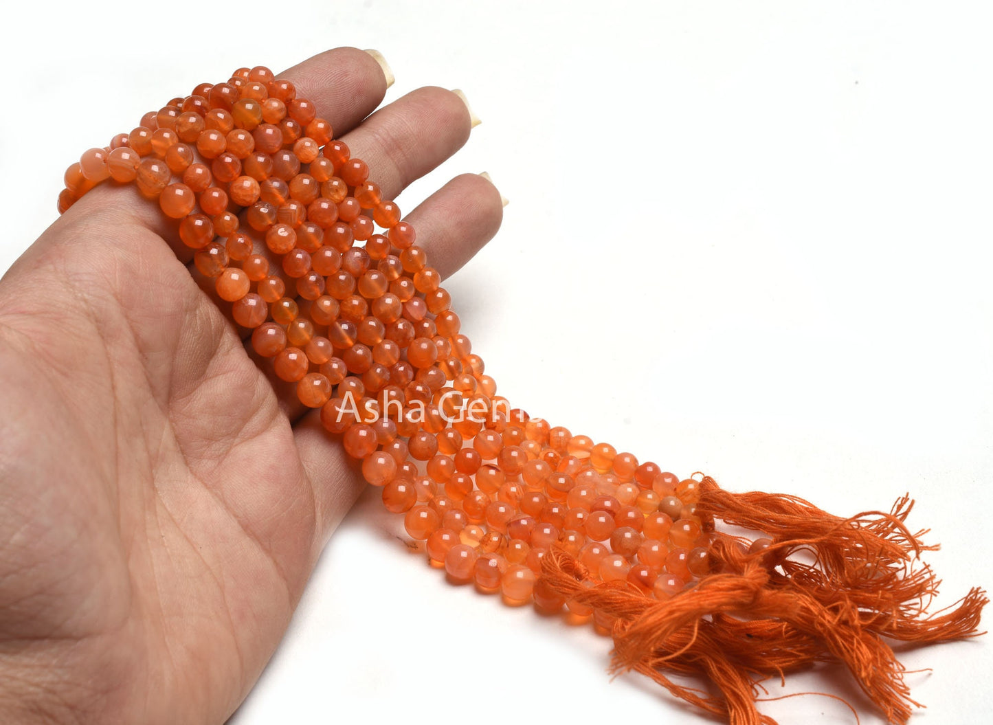Fine Carnelian Smooth Round Shape Gemstone Beads,13" Strand Red Orange Carnelian Round Ball Center Drill Beads, Carnelian Beads Jewelry SALE