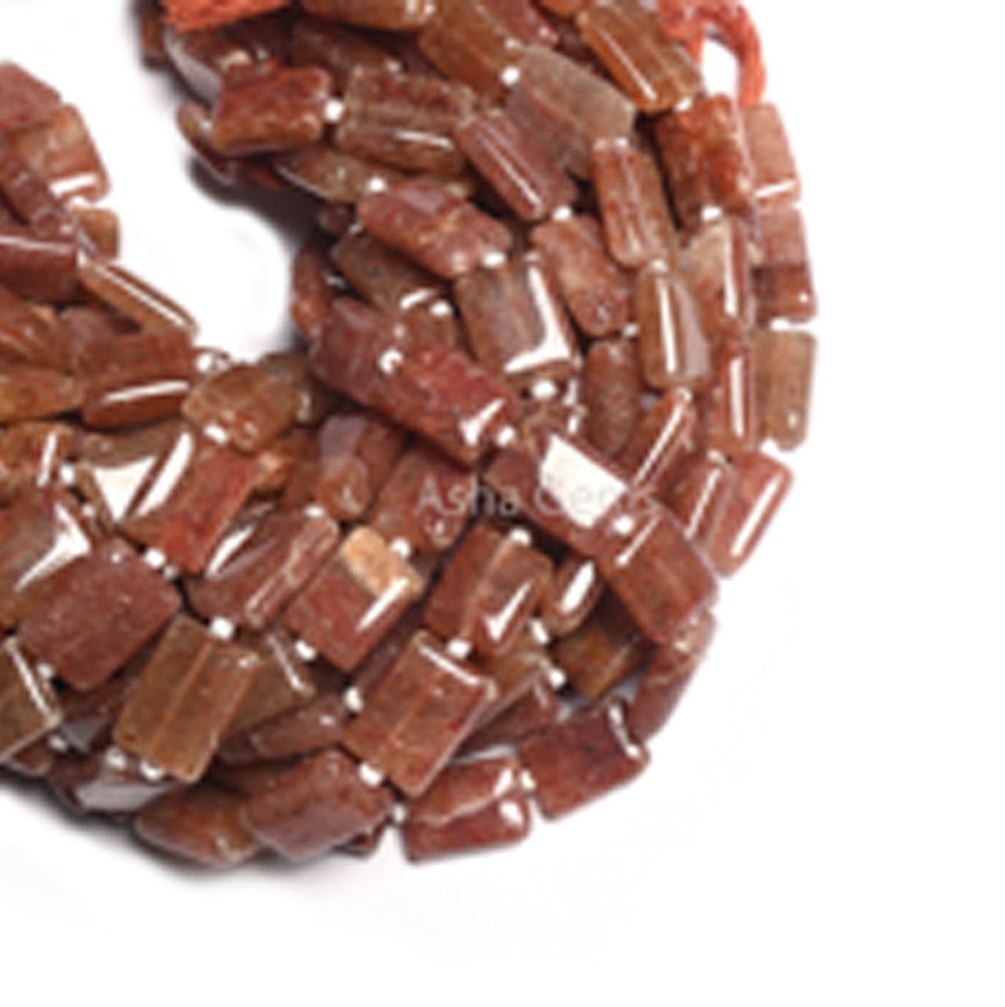 9" Strand Red Strawberry Quartz Smooth Rectangle Shape Gemstone Loose Beads, Strawberry Quartz Handmade Chicklet Straight Drill Bead Jewelry