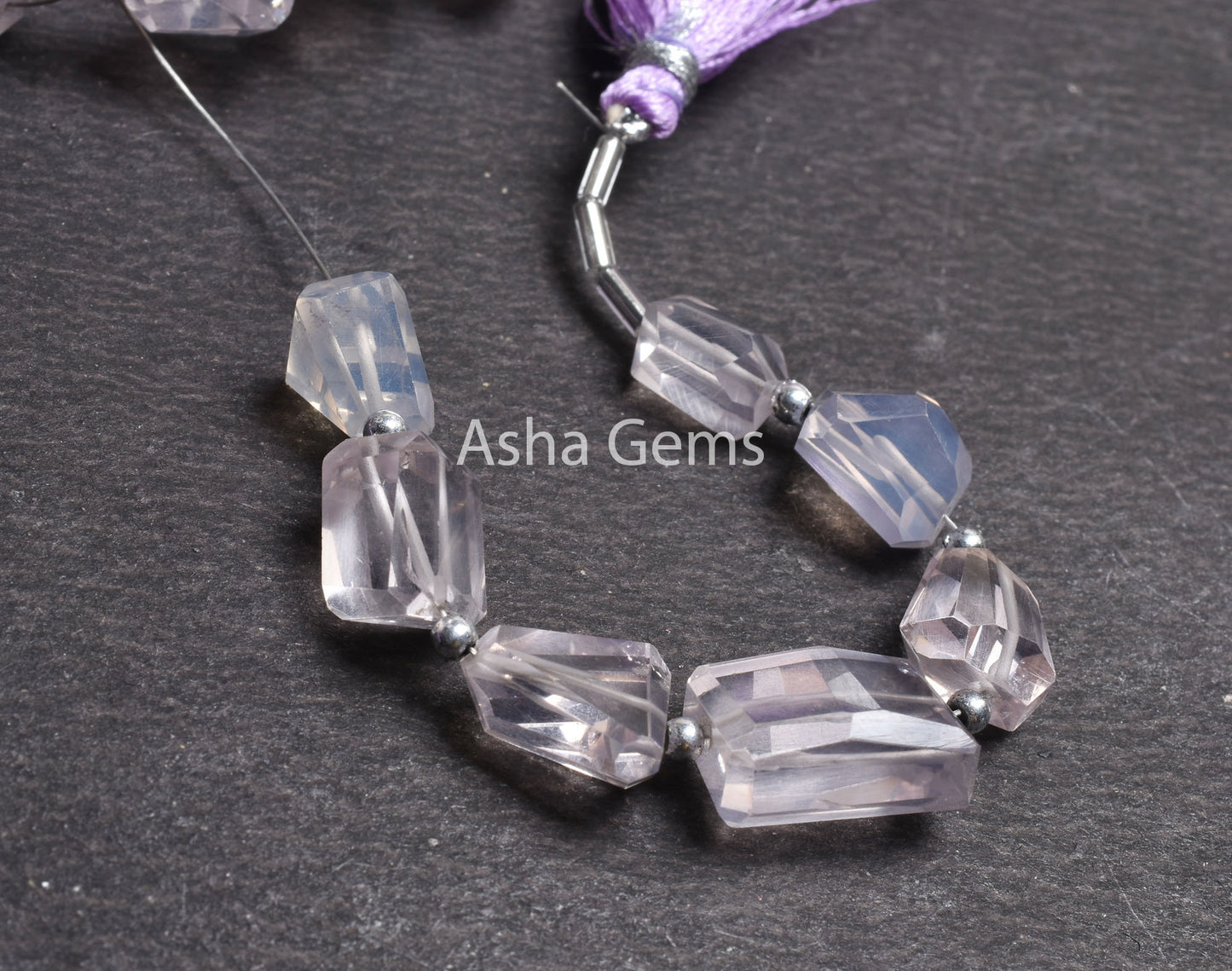 AAA Purple Lavender Quartz Faceted Nugget Gemstone Beads, Natural Lavender Quartz Beads Indian Cut Tumble Straight Drill Bead Jewelry Crafts