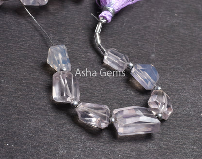 AAA Purple Lavender Quartz Faceted Nugget Gemstone Beads, Natural Lavender Quartz Beads Indian Cut Tumble Straight Drill Bead Jewelry Crafts