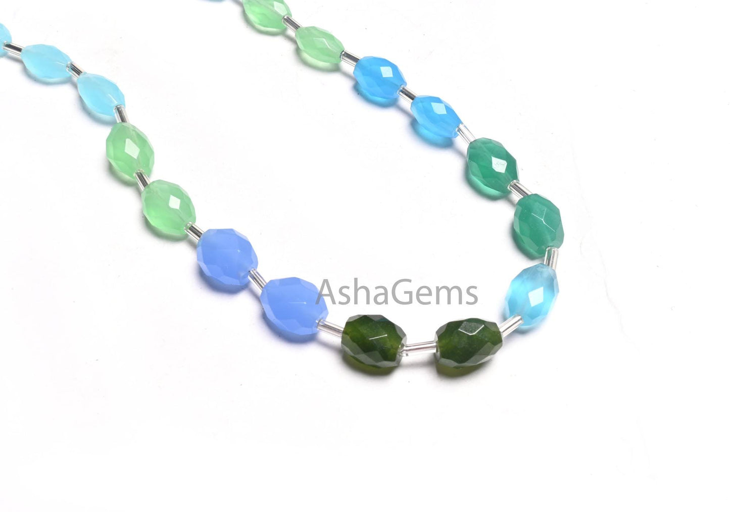 Beautiful Multi Color Quartz Hydro fancy Puff Oval Checker Cut Beads,6x8-8x11 mm Disco Blue Green Hydro Oval Briolette Faceted Beads Jewelry