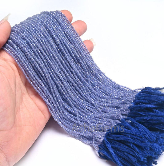 AAA Tanzanite Machine Cut Faceted Rondelle Beads, Blue Tanzanite Beads,2.2mm Top Quality Tanzanite Micro Cut Gemstone Tiny Bead Jewelry SALE