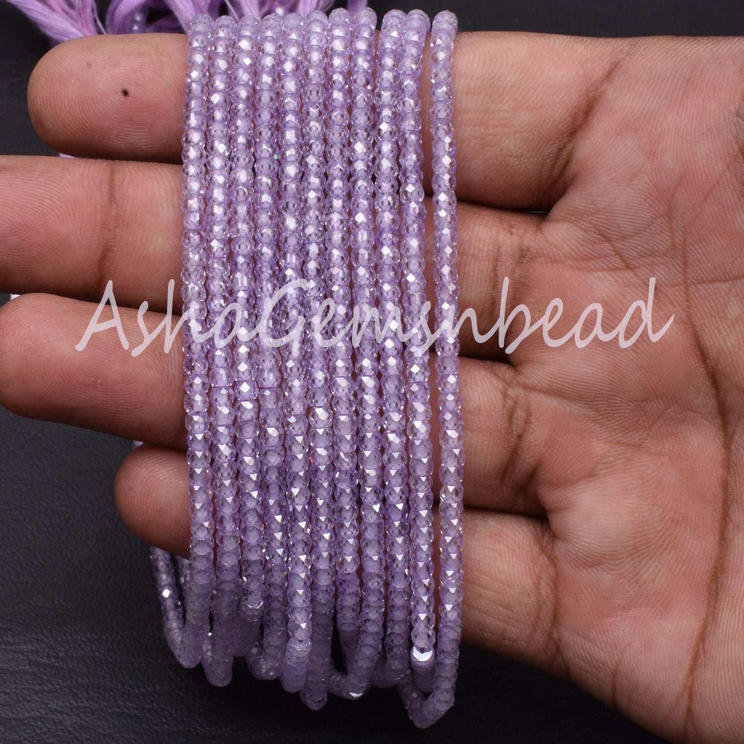 3 mm Wonderful Light purple Lavender Zircon Machine Cut Rondelle Beads, 13" Cubic zircon Micro Faceted Rondelle Beads Jewelry Craft SALE