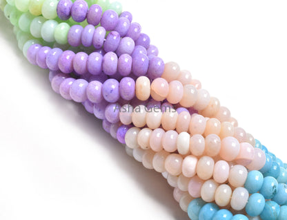 Beautiful Multi Color Opal Gemstone Beads, Shaded Blue Pink Green Blue Lavender Opal Smooth Rondelle Bead Multi Disco Rainbow Opal Bead SALE