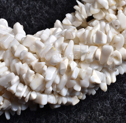 White Opal Uncut Chips Raw Gemstone Beads,34"Strand Natural White Opal Uncut Beads Fine Quality Opal Nuggets Rough Smooth Raw Beads Jewelry