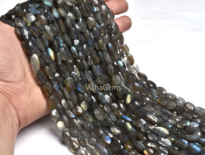 beautiful Labradorite Faceted Oval Gemstone Beads,13"Strand Natural Fire Labradorite beads Black Rainbow Handmade Uneven Oval Briolette Bead