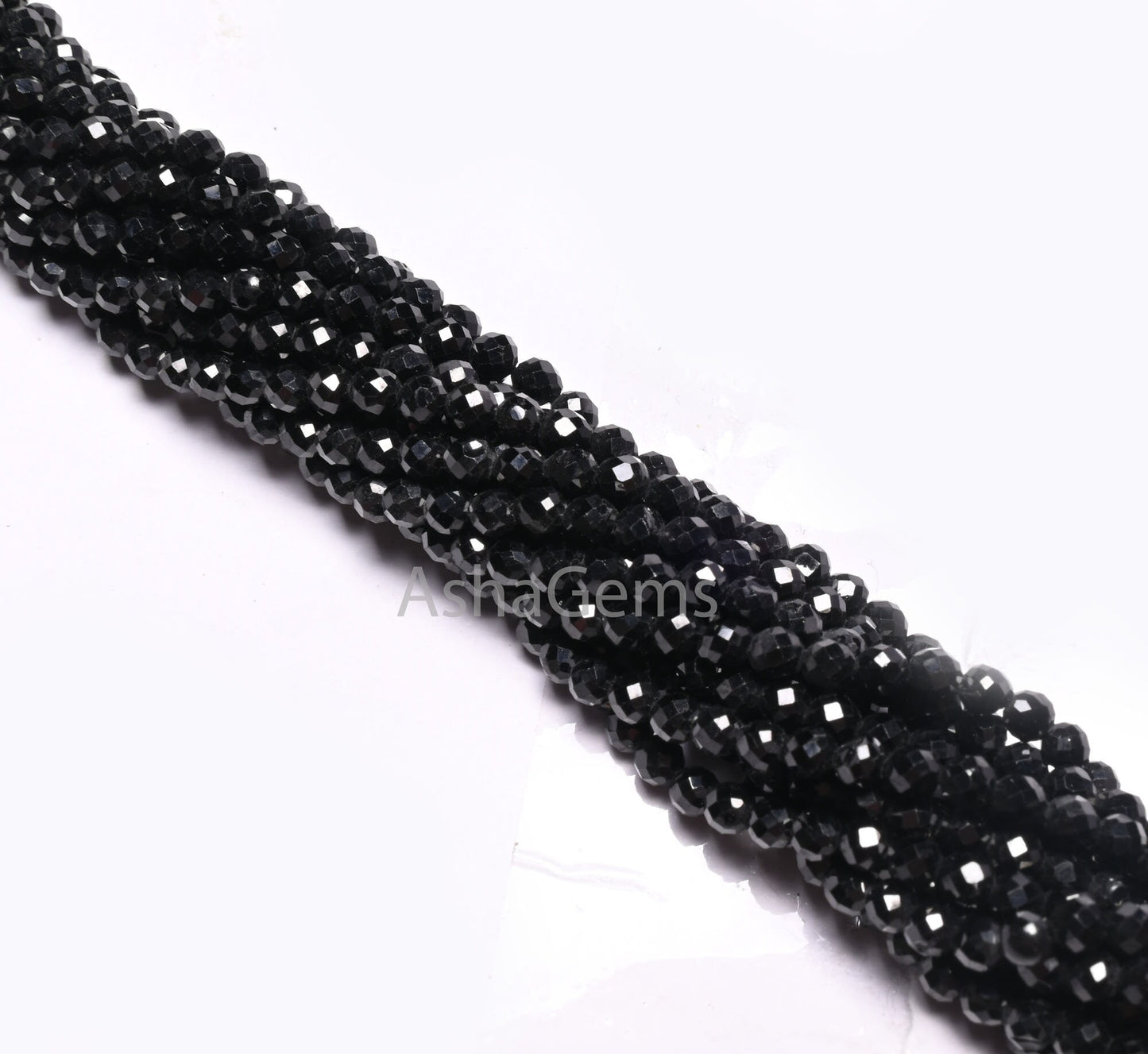 3x3 mm Black Spinel Micro Cut Round Shape Gemstone Beads, AAA Natural Coal Black Spinel Faceted Round Ball Beads, Spinal Beads Jewelry Craft