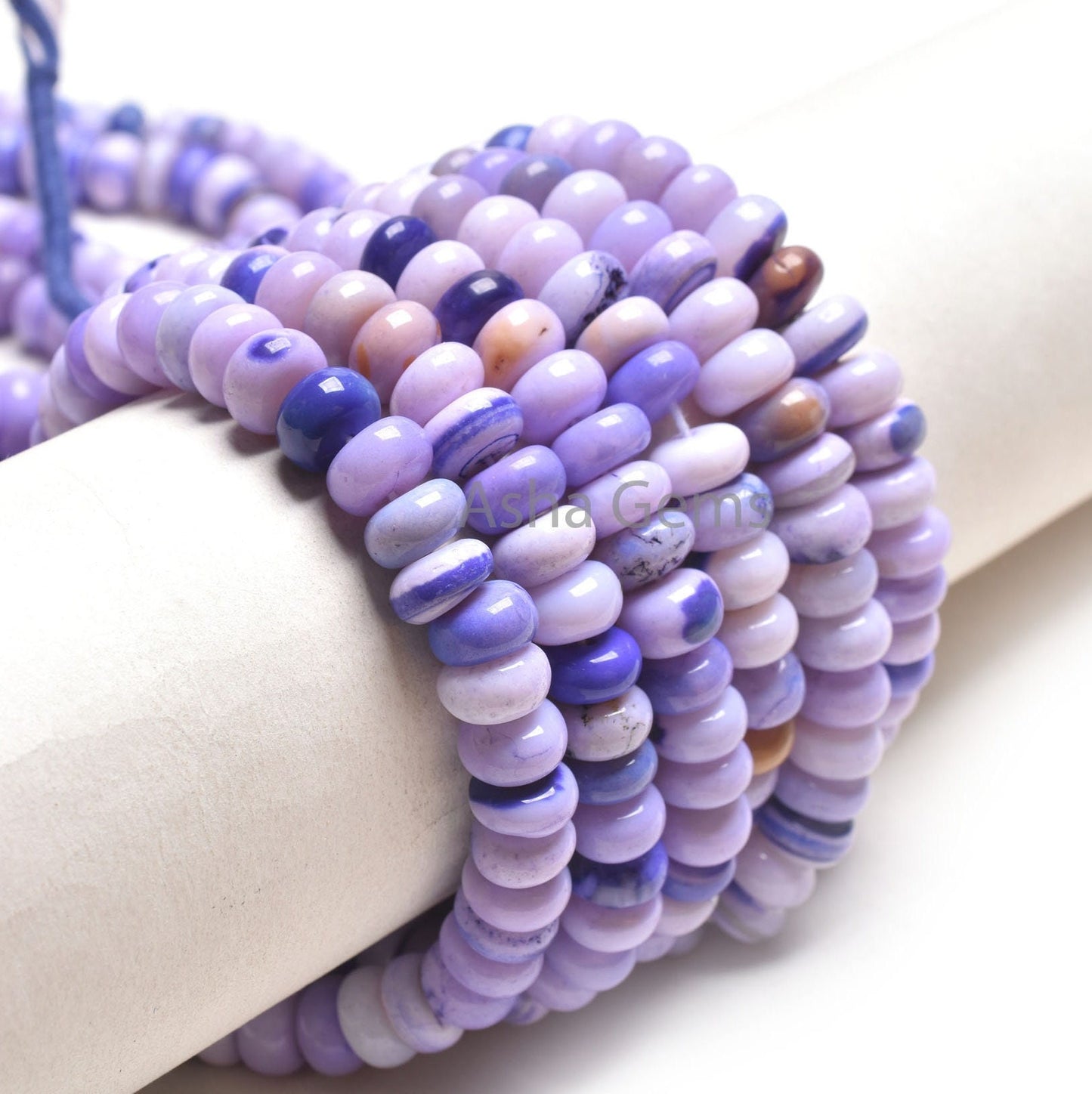 9 mm Shaded Purple Blue Opal Smooth Rondelle Shape Beads,16"Strand Opal Beads, Lavender Opal Plain Handmade Gemstone Bead Jewelry Craft SALE