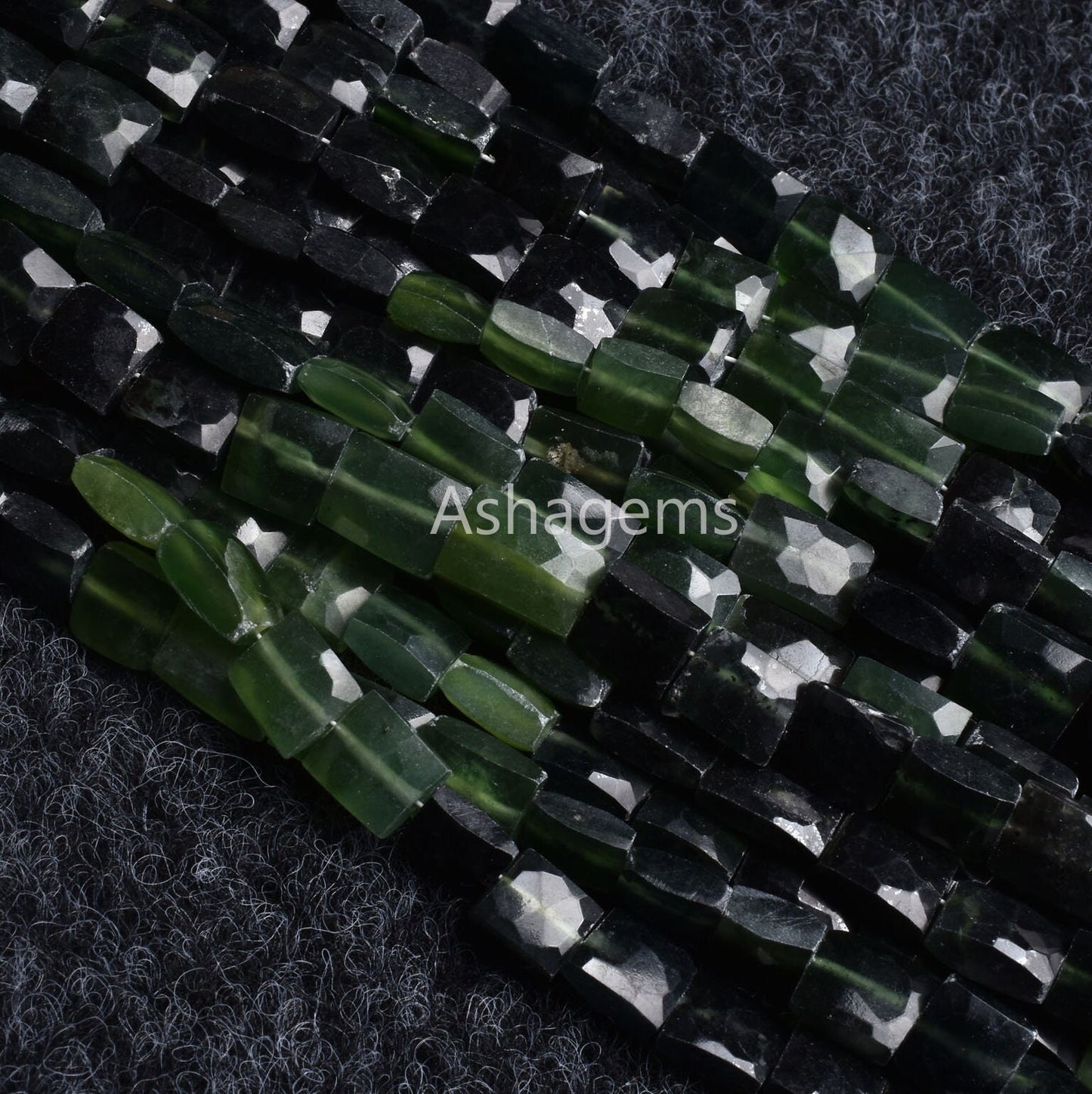 Beautiful Serpentine Fancy Chiclet Shape Beads,10"  Natural Shaded Green Serpentine Faceted rectangle Beads Jewelry Briolette Gemstone Sale