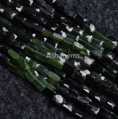 Beautiful Serpentine Fancy Chiclet Shape Beads,10"  Natural Shaded Green Serpentine Faceted rectangle Beads Jewelry Briolette Gemstone Sale