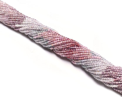 AAA Quality 13"Strand Natural Multi Spinel Micro Cut Rondelle Faceted Gemstone Beads,1.9 mm Natural Spinel Tiny Beads, Jewelry Making Crafts
