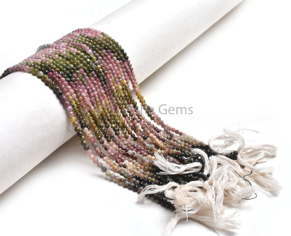 14.5" Strand Multi Tourmaline Smooth Round Ball Gemstone Beads,3 mm Natural Tourmaline Round ball Bead Tourmaline Jewelry Making Crafts SALE