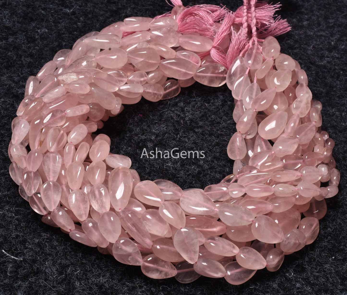 Beautiful Pink Rose Quartz Smooth Pears Shape Beads,13" Strand Rose Quartz Plain Handmade Beads, Quartz Pear Gemstone Beads Jewelry Crafts