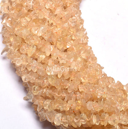 Fine Quality 34 inch Strand Natural Citrine Uncut Chips Raw Gemstone Beads ,Citrine Quartz,Rough Smooth Raw Nugget Beads,Citrine,Uncut Chips