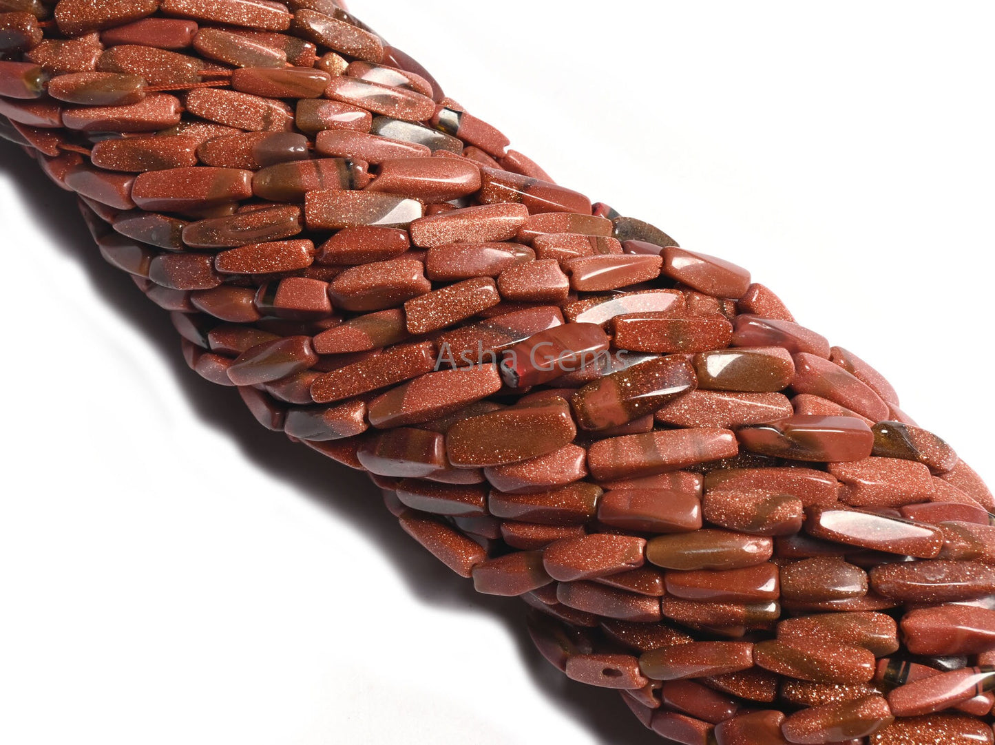 Beautiful Brown Sunstone Rectangle smooth Beads,12" Sunstone Twisted Fancy Long Rectangle Handmade Straight Drill Bead Jewelry making Crafts