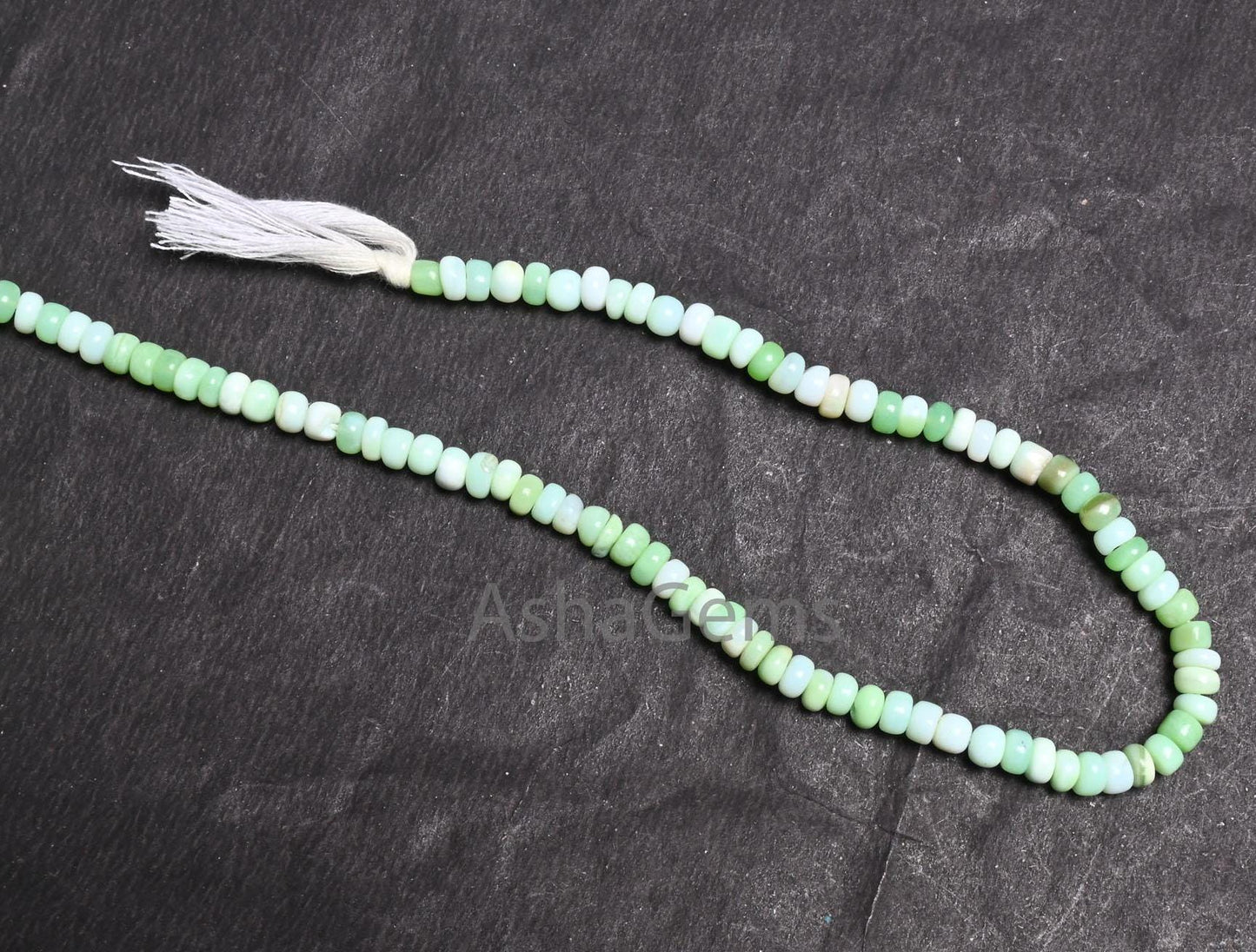 Beautiful Light Mint Green Opal smooth Gemstone Loose beads, Shaded Parrot Green opal Plain Handmade Uneven Rondelle Opal Bead Jewelry Craft (AG 12328)
