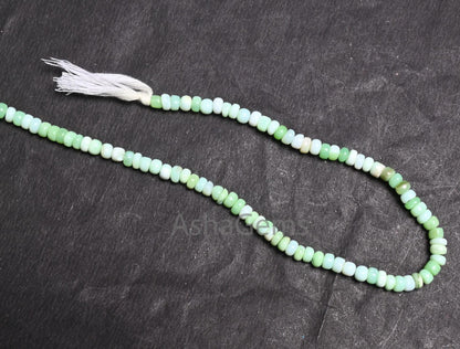 Beautiful Light Mint Green Opal smooth Gemstone Loose beads, Shaded Parrot Green opal Plain Handmade Uneven Rondelle Opal Bead Jewelry Craft (AG 12328)
