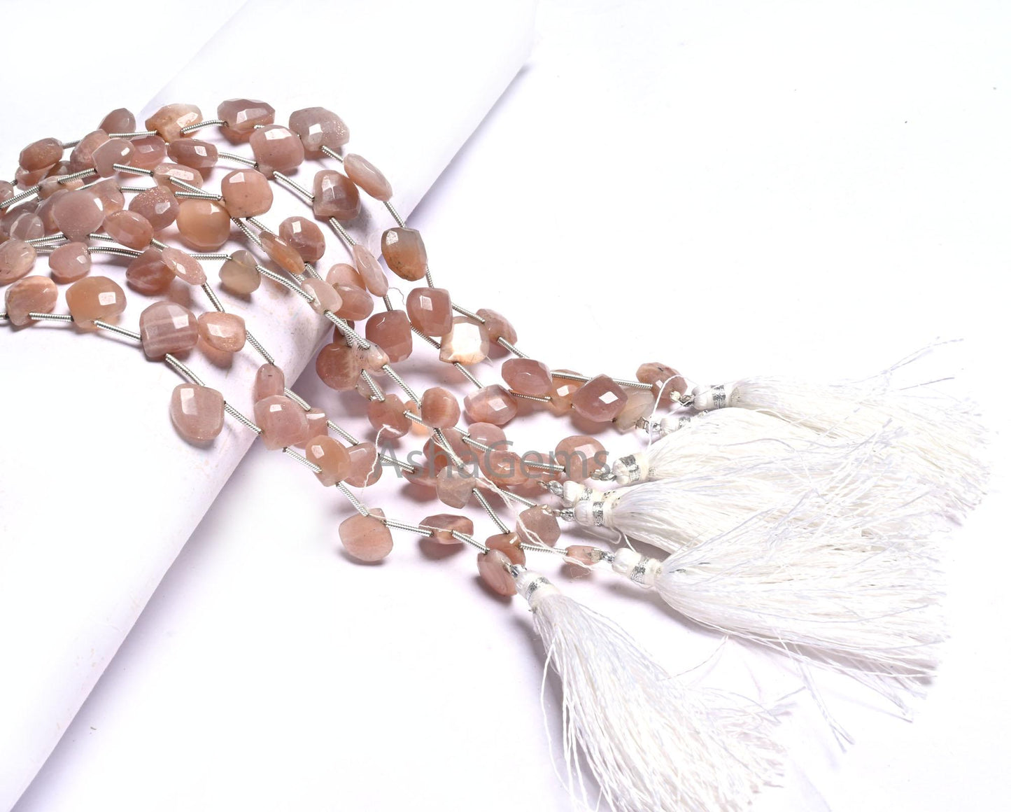 Beautiful Chocolate Moonstone Faceted Heart Shape Gemstone Loose Beads, Natural Moonstone Heart Briolette Brown Moonstone Bead Jewelry Craft (AG 18602 )
