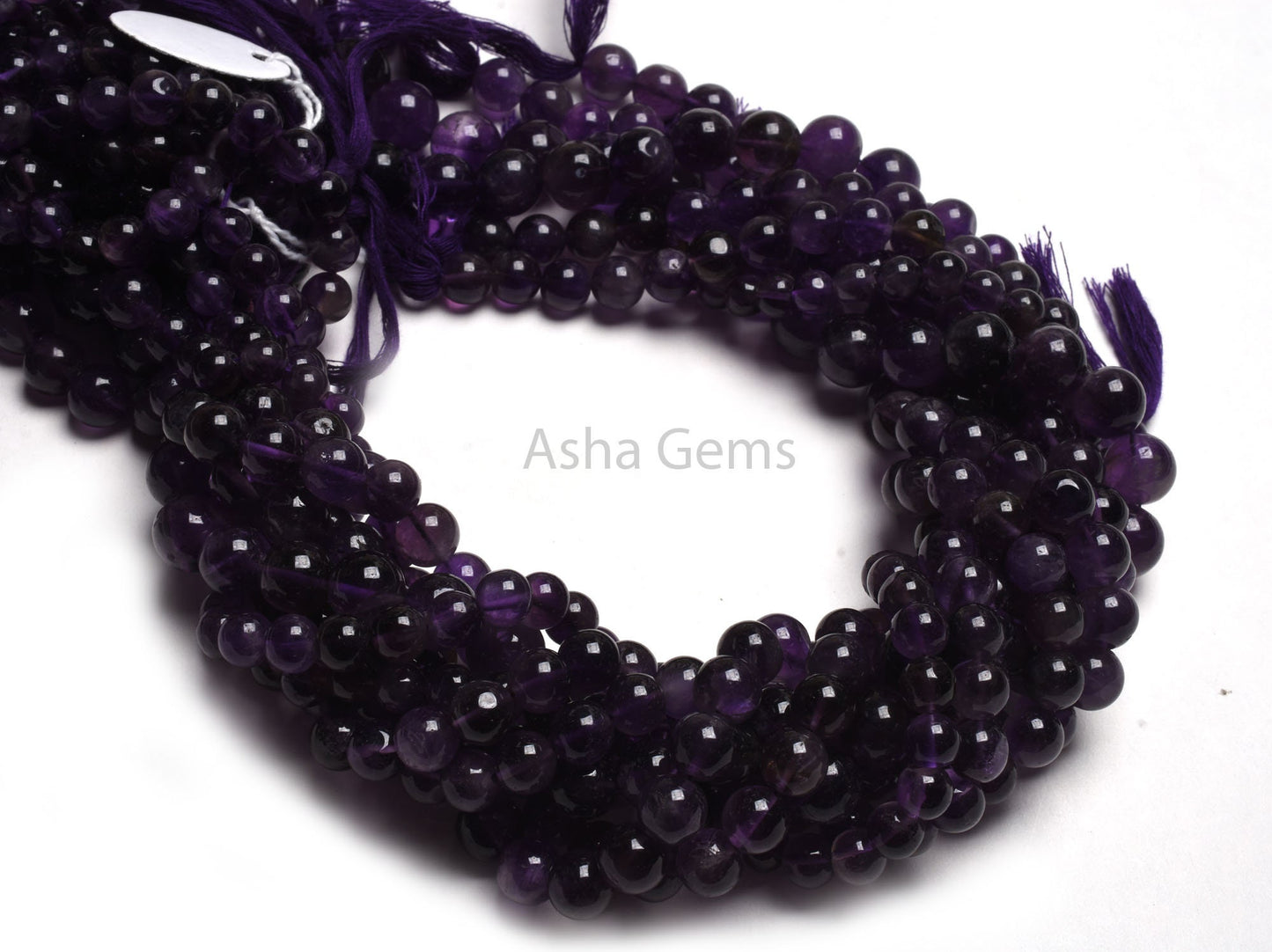 Natural Purple Amethyst Smooth Round Ball Beads,13" Strand African Amethyst Plain Round Shape Gemstone Beads, Amethyst Bead Jewelry Crafts