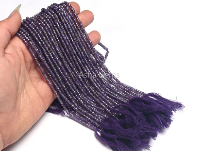 Beautiful Purple Zircon Micro Cut Beads,3mm Purple Blue Zircon Machine Cut Faceted Rondelle Beads,12.5" Cubic Zircon Bead Jewelry Craft SALE