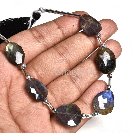 Fine labradorite Faceted Flat Nugget Beads, Blue Flash Labradorite Uneven Shape Briolette Beads, Blue Fire Black Rainbow Fancy Beads Jewelry
