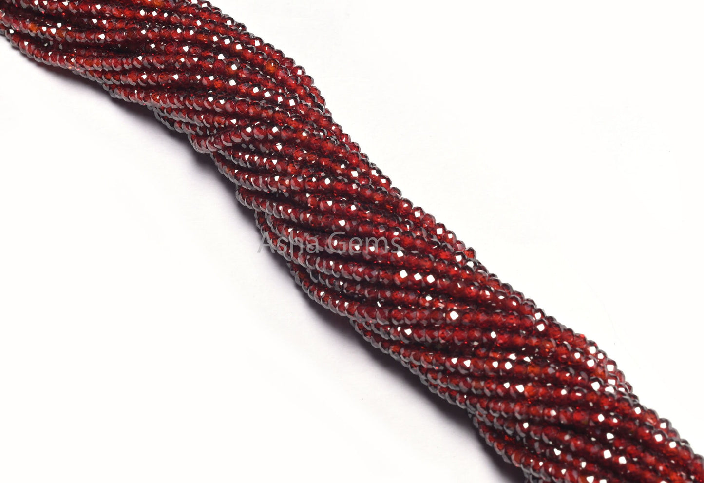 AAA Quality Maroon Red Zircon Micro Cut Faceted Rondelle Gemstone Bead,12.5"Red Cubic Zirconia Machine Cut Beads Jewelry Necklace Craft 3 mm