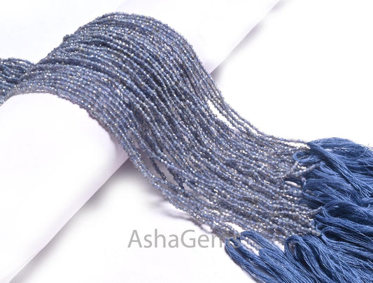 Beautiful Iolite Micro Cut Rondelle Faceted Machine Cut Gemstone Loose Beads,2mm Natural Blue Iolite Micro Cut Tiny Iolite Bead Jewelry SALE