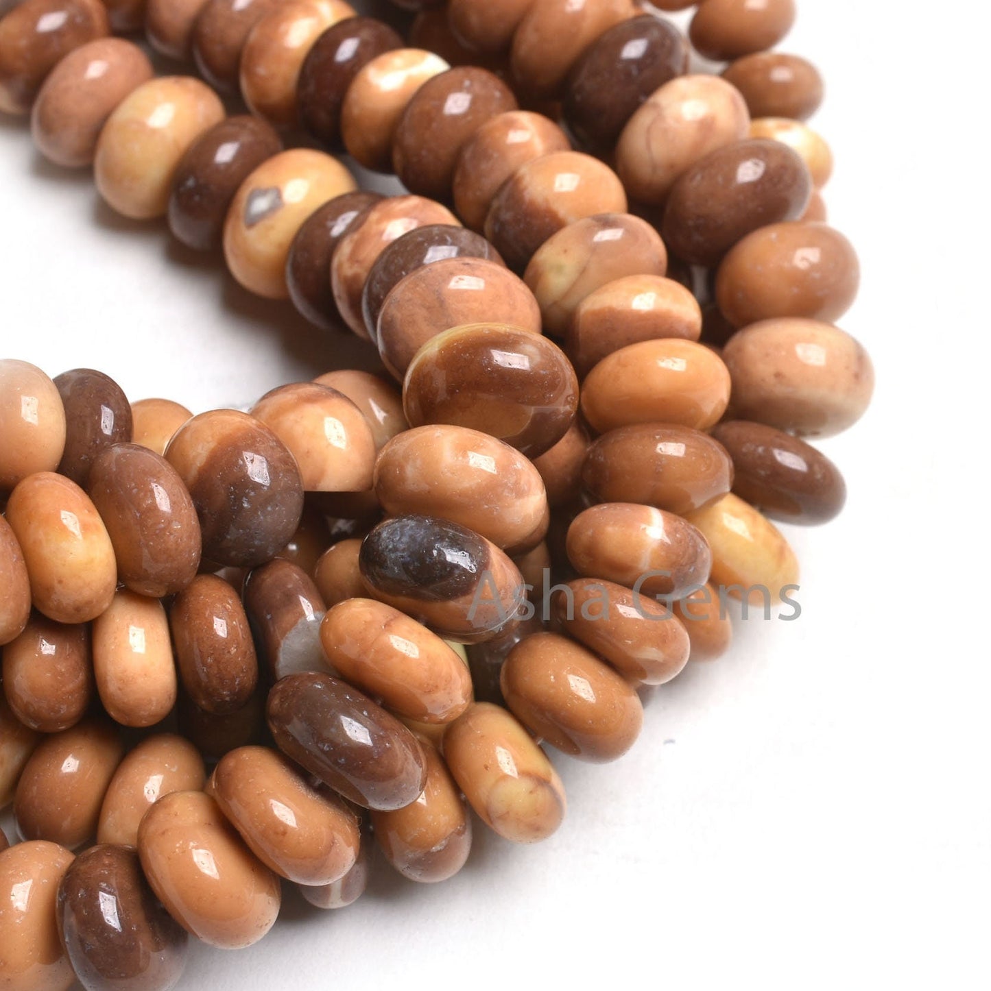 Beautiful Shaded Chocolate Brown Opal Smooth Gemstone Beads, Opal Plain Rondelle Handmade Beads, Boulder Opal Bead Jewelry Making Craft SALE