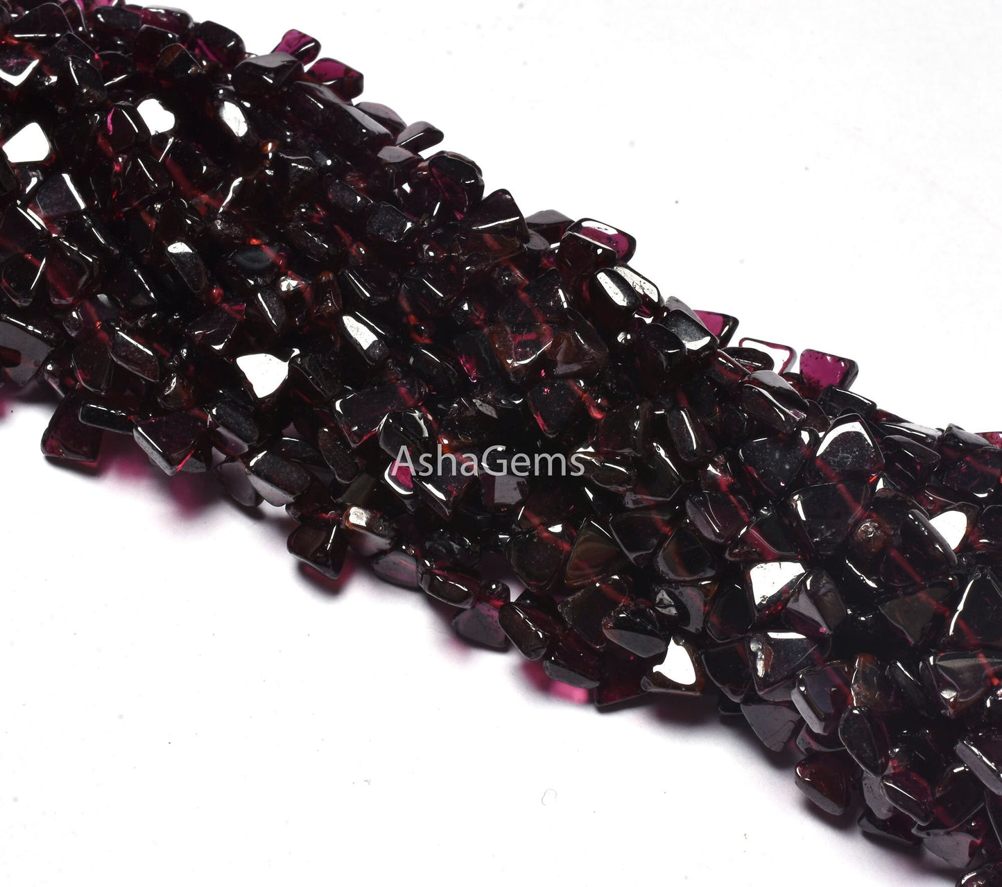 13" Strand Natural Garnet smooth Triangle shape Gemstone beads, red garnet plain handmade flat trillion Beads Garnet side drill Bead Jewelry